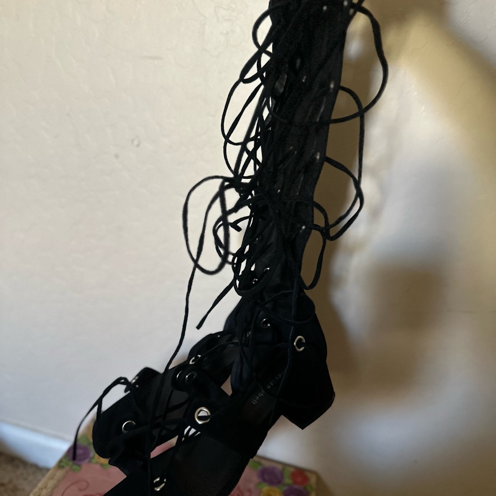 Jeffrey Campbell Black Lace-Up Heels